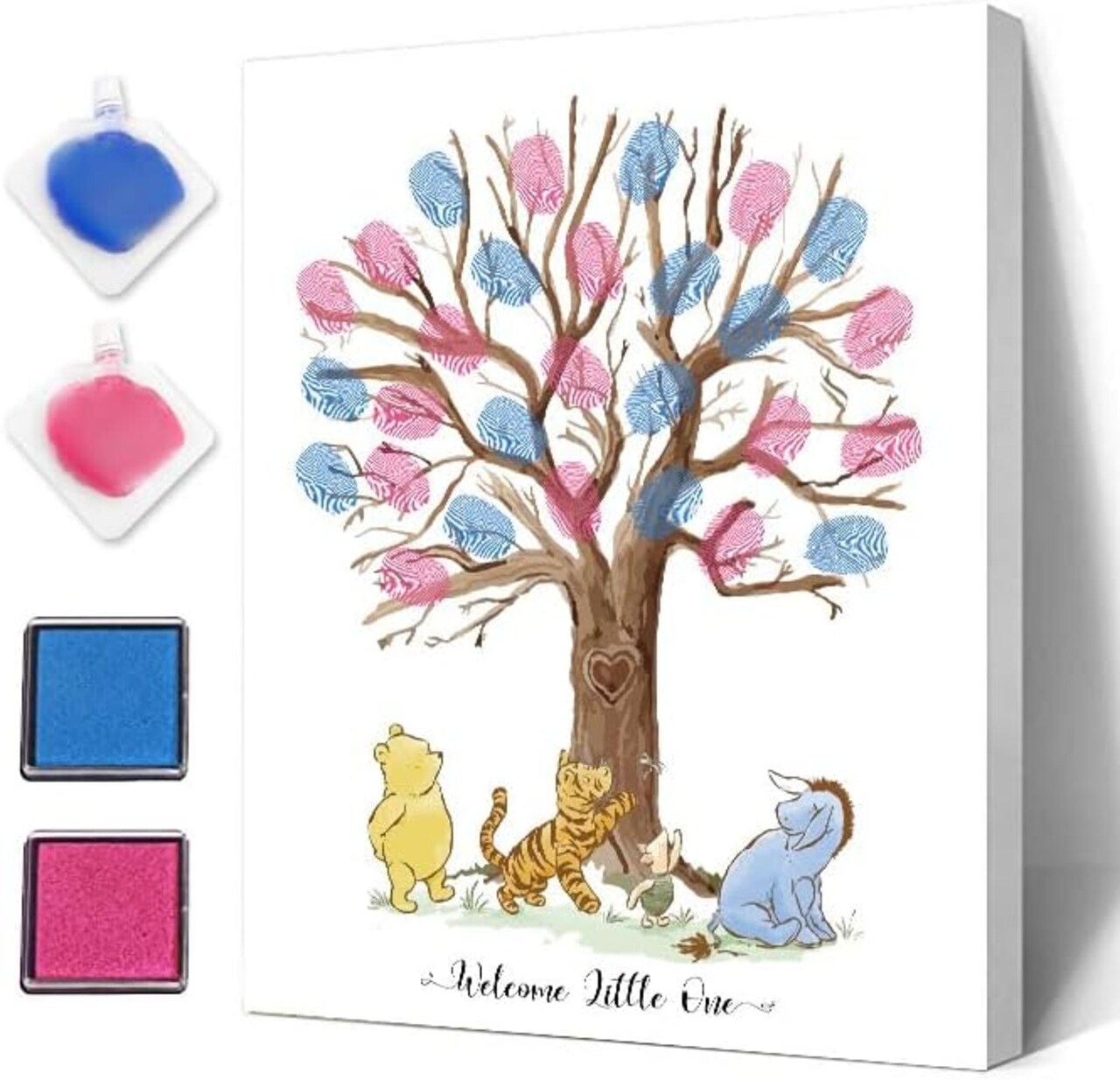 Gender Reveal Fingerprint Tree, Winnie Baby Shower Gender Reveal Game, Winnie Baby Shower Guest Book, Baby Shower Keepsake, Gender Reveal Party Decorations